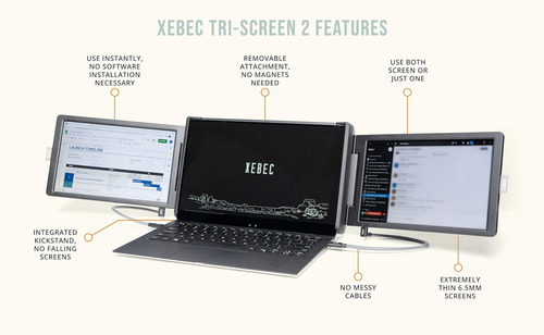 Xebec Tri-pantalla 2 | Monitor Portátil Acoplable Para Compu