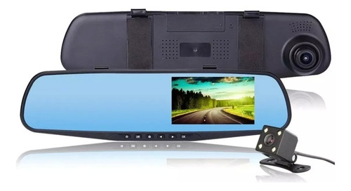 Espejo Retrovisor 4.3 PuLG Doble Cámara Frente Y Reversa Dvr