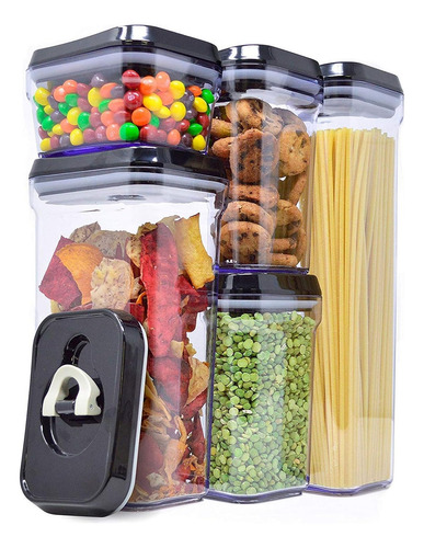 Juego Recipientes Hermeticos Organizadores Alimentos 5 Color Transparente