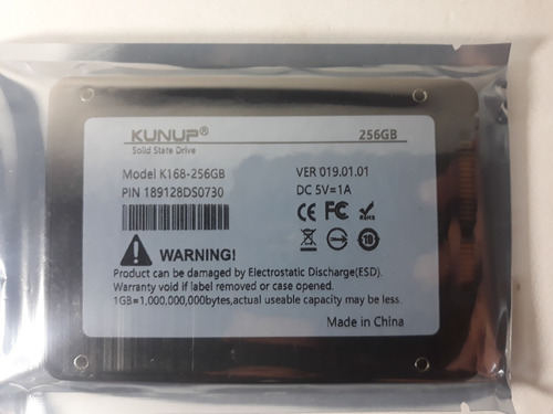 Imagem 6 de 6 de Ssd 256gb Kunup Novo Cod 3968