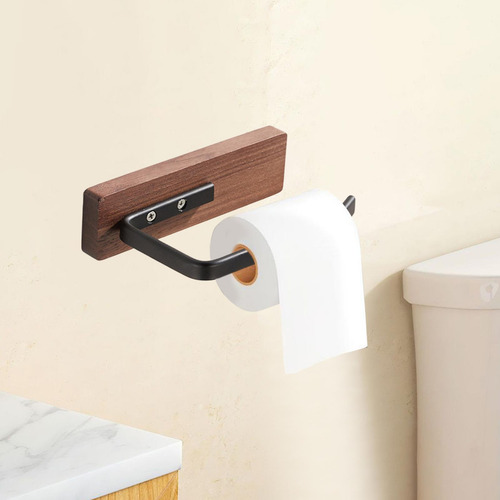 Portarrollos De Papel Higiénico De Madera De , Porta Negro