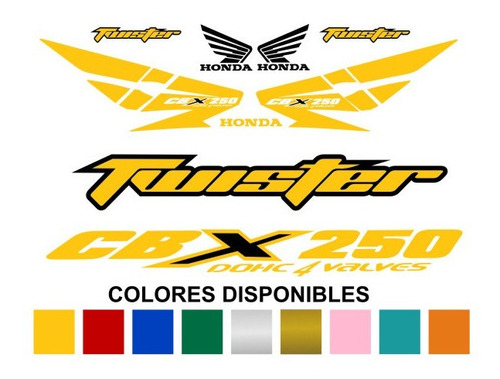 Set Calcos Honda Twister Cbx 250 Colores Personalizados