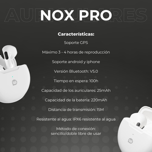 Auricular Inalámbrico Wollow Nox Pro