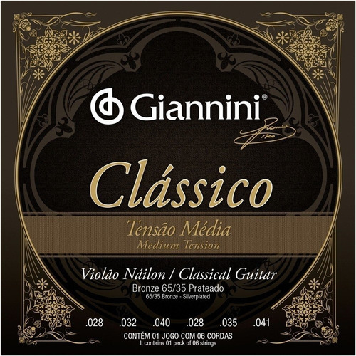 Encordoamento Para Violao Classico Giannini Media Oferta!