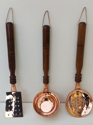 Imagen 4 de 9 de Paila De Cobre Ideal Para Freir 5 Litros +.3 Utencilios