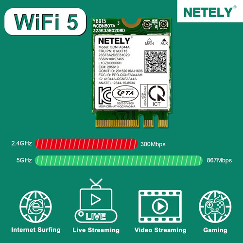 Netely Ieee 802.11ac Wifi 5 Ngff M2 Interfaz 1200mbps Wi...