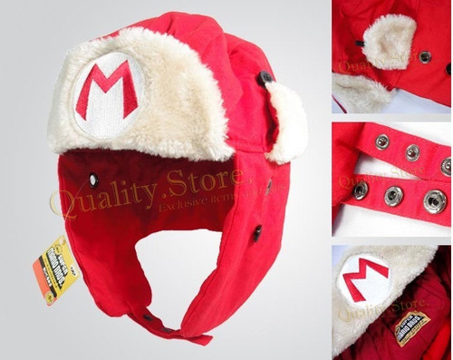 Gorra Aviador Mario Bros Con Peluche Bordada Luigi Nintendo