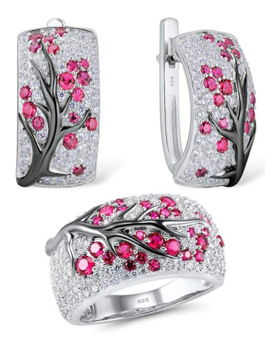 Anillo Aretes Árbol Corazón Amor Mamá 10 Mayo Swarovski E