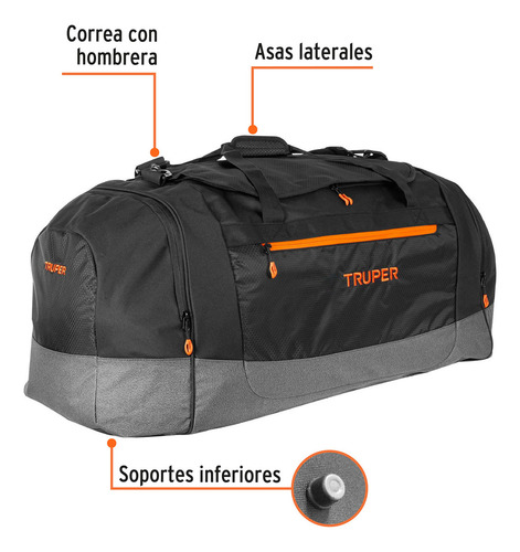 Maleta Deportiva Truper, 90 Cms 61018 Negro