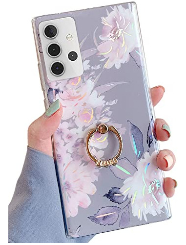 Funda Para Galaxy A32 5g Not Fit A32 4g Gris Flower Tpu B-02