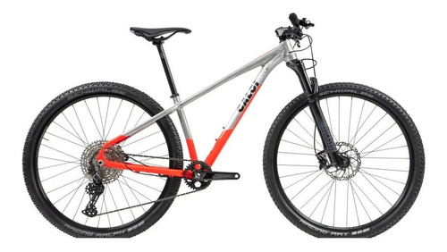 Bicicleta Aro 29 Caloi Elite 12v Deore Freio Hidráulico Cor Alumínio/Vermelho Tamanho do quadro 15