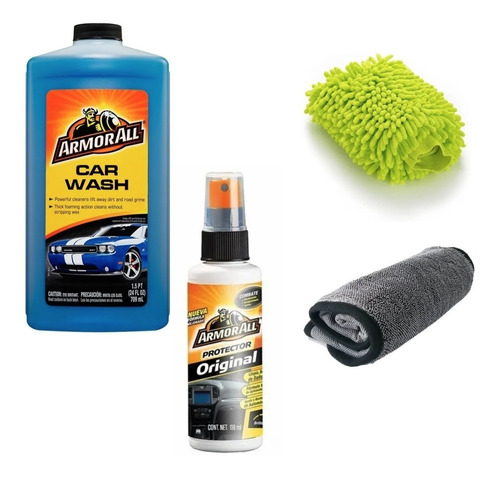 Kit Lavado Auto Shampoo Armor All + Acondicionador Interior