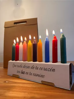 Velas Navidad Regalo Colores Bolsa Kraft