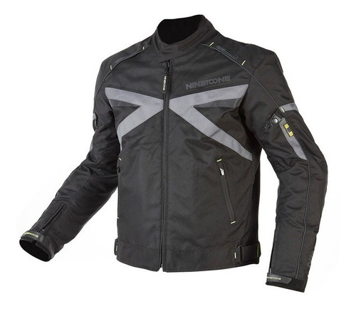 Campera Moto Nine To One Volt Negro Gris Bamp Group