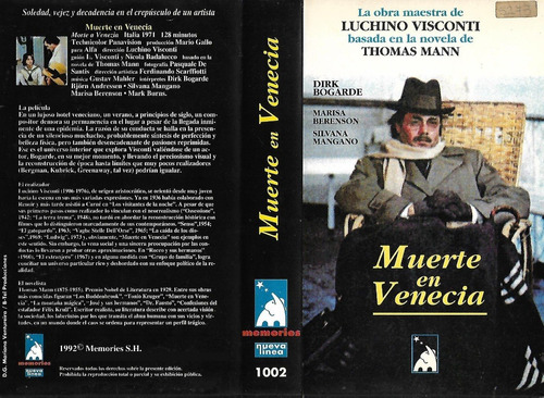 Muerte En Venecia Vhs Luchino Visconti Dirk Bogarde