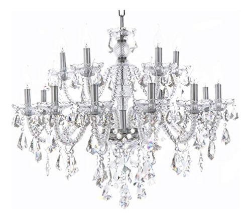 Claro 15 Luces K9 Candelabro De Cristal Moderno Lujoso Luz V