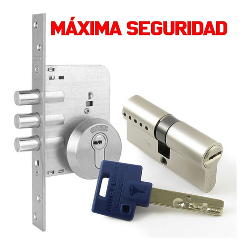 Cilindro Multlock Interactive + Cerradura Tesa Rb101 Maxima