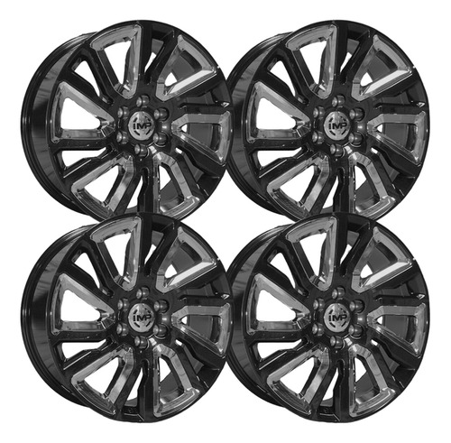 4 Rines 24 6x139.7 Black Machine Chrome Gmc Sirra 1500 Imp Wheels YC3404 Color Negro