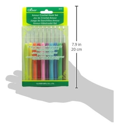 Clover 3672 Amour Crochet Hook Set, 10 Sizes