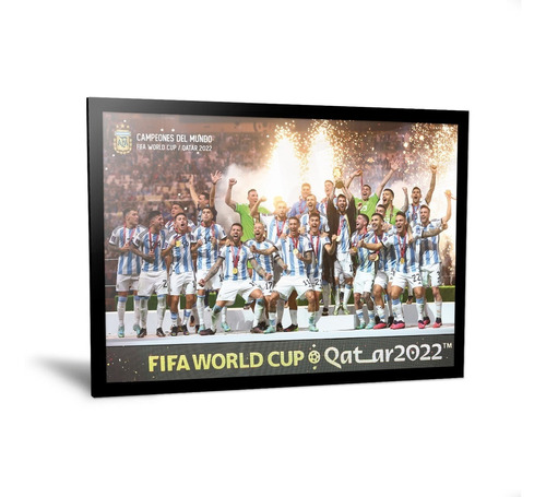 Cuadro Argentina Campeón Del Mundo Messi Plantel Qatar 35x50