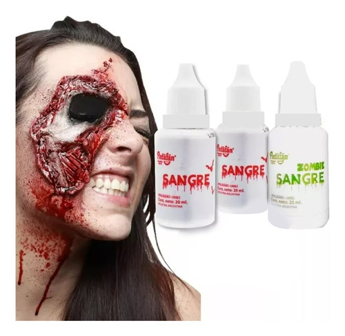 Kit Sangre Fx Falsa No Tóxica Efectos Especiales Zombies