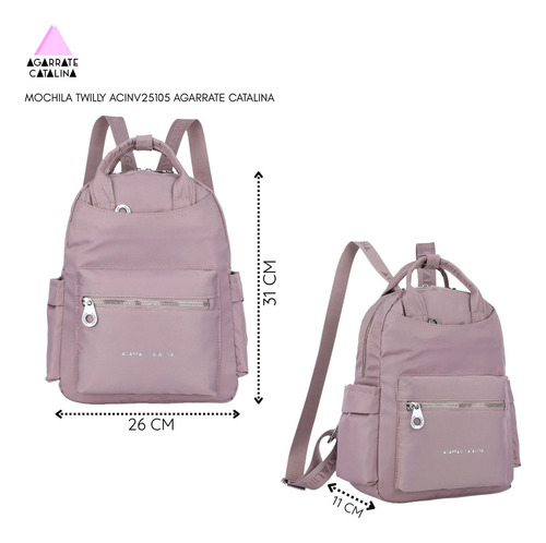 Mochila Twilly Agarrate Catalina Negro Liso