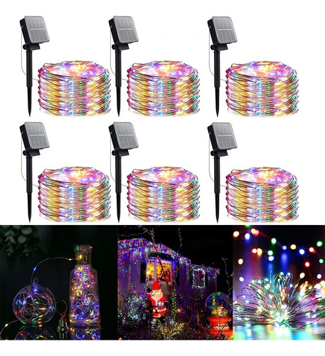 Paquete De 6 Luces Led De Alambre De Cobre Alimentado Por En