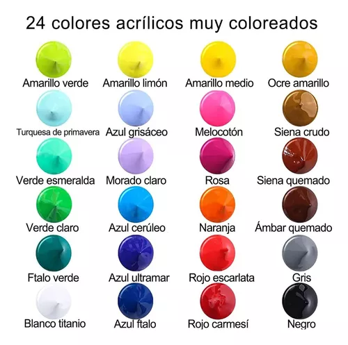 Kit De Pintura Acrílica 24 Colores 60 Ml Y Oleo Pincel 10pzs