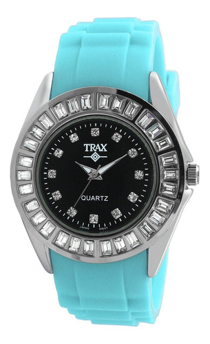 Reloj Mujer Trax Tr3925-btq Cuarzo 35mm Pulso En Caucho