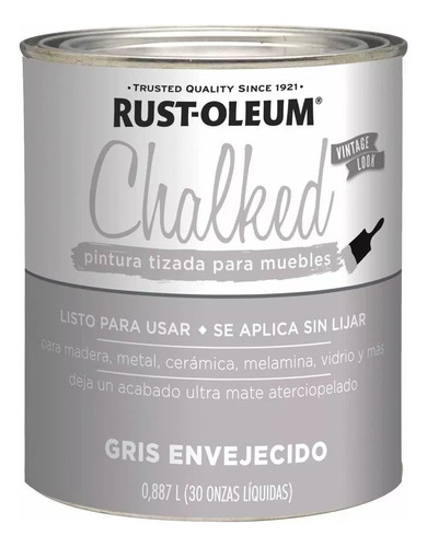 Chalked Tiza  Vintage Gris Envejecido Vintage X 0.887