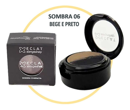 Sombra Duo Hipoalergência Alergoshop Eclat Antialérgica Cor Da Sombra 06 Bege E Preto