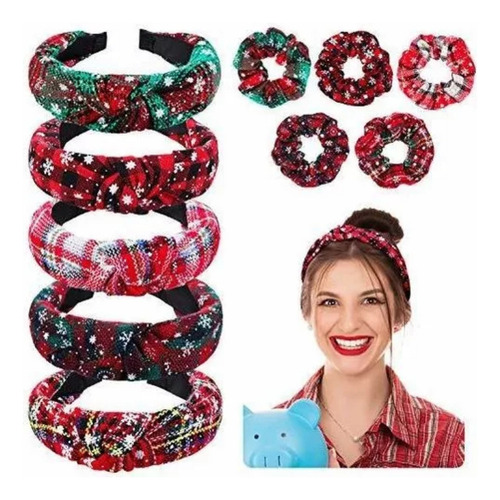 Diadema Navideña Syhood, 10 Piezas, Con Diseño De Nudos, Col