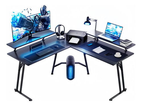 Escritorio Esquinero En Forma L Con Estantes 120cm Gamer