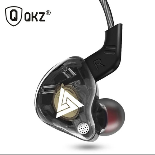Audífonos Monitores Qkz Ak6 Black Con Micrófono 