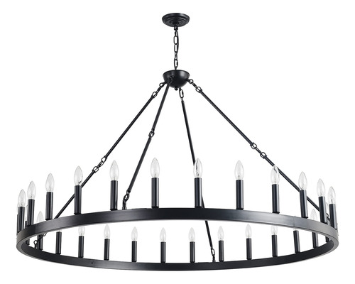 Viksroeo Candelabro De Rueda De Vagon Extra Grande Negro De