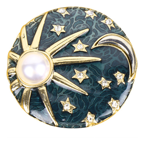 Broche De Perlas Con Forma De Sol Y Luna De La Vía Láctea, A