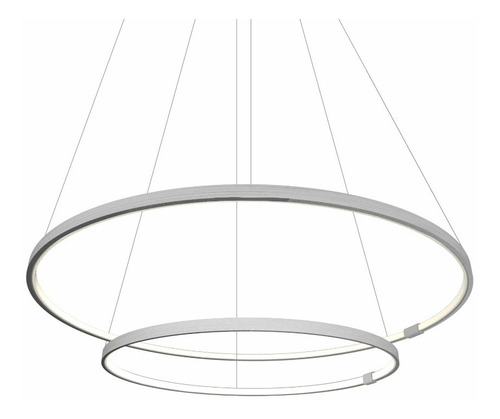 Imagen 2 de 10 de Lampara Colgante Led Circular Doble 28/44 50w 2 Luces Araña