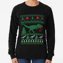 Comprar Buzo Divertido Dinosaurio T-rex Comiendo Reno Árbol Rex Suét
