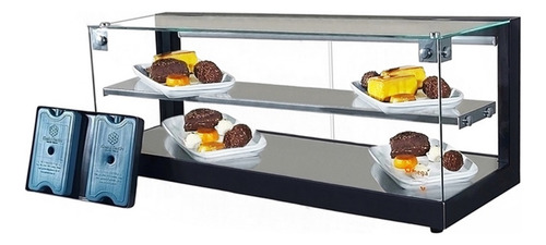 Vitrine Fria Beta 77cm Preta Dupla Com 16 Gelox Omega