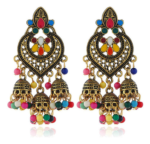 Kofun Pendientes, Retro India Bollywood Kundan Jhumka Jhumk.