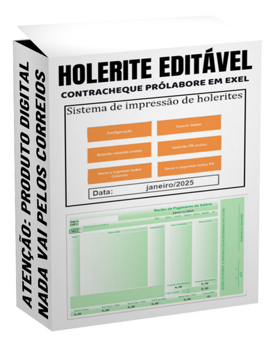 Planilha De Holerite Editavel Contra-cheque Pró-labore Exel