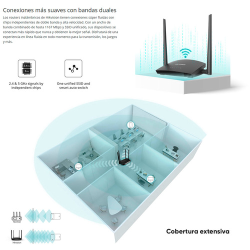 Router Inalámbrico Wisp / Hasta 1200 Mbps / Doble Banda Ac