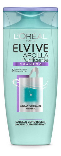 Shampoo L'Oréal Paris Elvive Arcilla Purificante en tubo depresible de 200mL por 1 unidad
