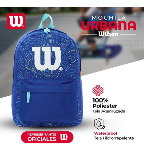 Imagen 2 de 10 de Mochila Wilson Porta Notebook Urbana Deportes Gym Reforzada
