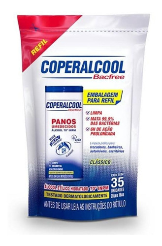 Pano Umedecido Coperalcool Refil C/ 35