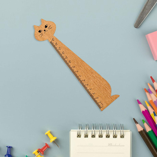 De Regla De Madera Para Útiles Escolares, Regla Con Amarillo