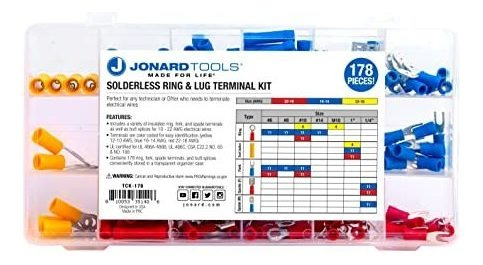Jonard Tools Tck-178 Kit De Terminales De Anillo Y Lengüeta