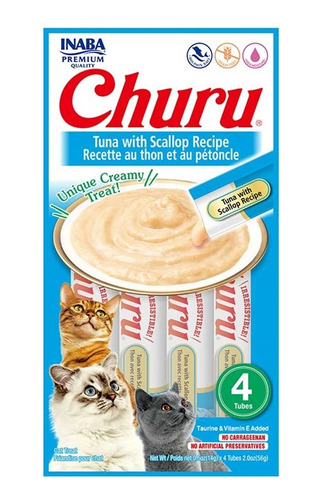 Snack Premio Gato Inaba Ciao Churu Atún Ostiones (56gr). Np