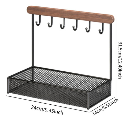 Decoración De Almacenamiento De Soporte Base Cuadrada Negro