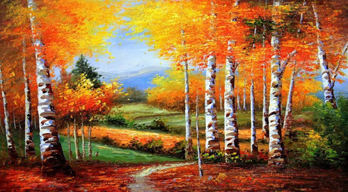 Quadro Paisagem Pronto Para Pendurar 70x120cm Cor Conforme a foto Cor da armação Continuação da pintura